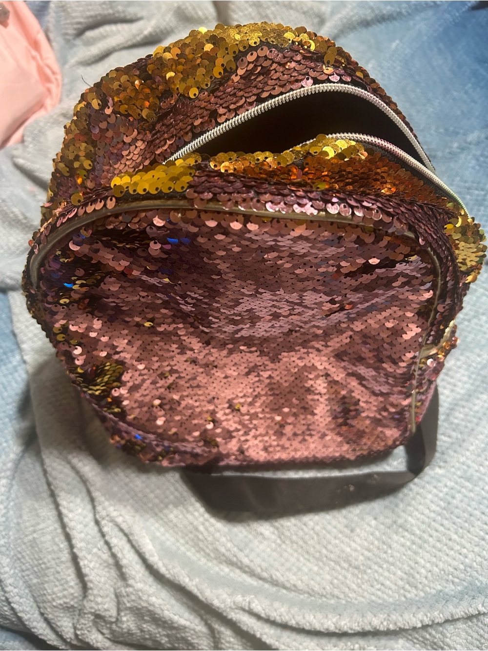 Sequin Mini Backpack - Rose Gold Reversible Sequins